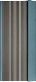 Pensile bagno Niwa cannettato laccato opaco blu pacifico con vetro grigio carbone, 1 anta reversibile  P17 x L30 x H78.5 cm