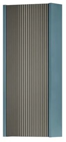 Pensile bagno Niwa laccato opaco blu pacifico con vetro grigio carbone, 1 anta apertura da sinistra P 17 x L 30 x H 78.5 cm