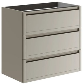 Mobile da bagno sotto lavabo Tratto beige opaco L 79.5 x H 78 x P 45.5 cm 3 cassetti, lavabo non incluso