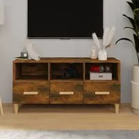 Mobile TV Rovere Fumo 102x36x50 cm in Legno Multistrato