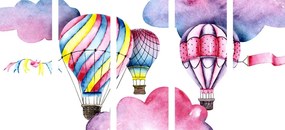 Quadri 5 pezzi – Palloncini nel vento