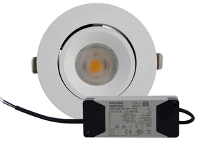 Faro LED da Incasso 15W Orientabile foro Ø100mm con driver Philips Colore Bianco Caldo 3.000K