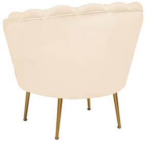 Poltrona velluto con schienale a conchiglia - FIORE finitura Beige