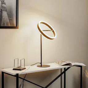 Lucande Lampada LED da tavolo Yekta, nera, 59 cm, dimmerabile