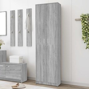 Armadio corridoio grigio sonoma 55x25x189 cm legno multistrato