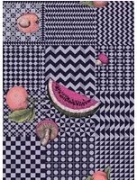 Cole & Son Carta da parati Frutta e Geometrico - Magenta/ Ink
