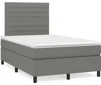 Letto a Molle Materasso e LED Grigio Scuro 120x190cm in Tessuto 3270205