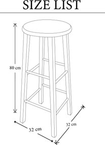 Sgabello TONDO in legno massello h80 cm