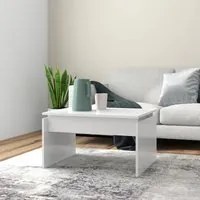 Tavolino da Salotto Bianco 68x50x38 cm Legno Multistrato 808332