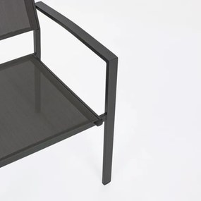 Sedia Da Esterno In Alluminio E Textilene Antracite Con Braccioli Hilde Bizzotto