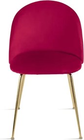 Sedia da pranzo in velluto Rosso e gambe metallo Oro - VENEZIA 2 sedie
