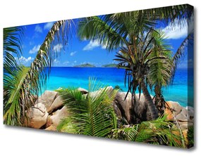 Stampa quadro su tela Paesaggio di foglie di roccia 100x50 cm