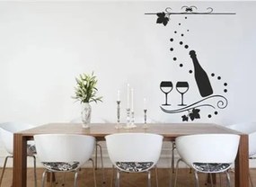Adesivo da parete per la cucina per gli amanti del vino 100 x 200 cm