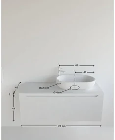 Mobile da bagno sotto lavabo MADERO terracottà laccato L 120.5 x H 46 x P 46 cm 1 cassetto, lavabo non incluso