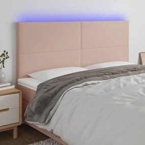 Testiera A Led Cappuccino 160x5x118/128 Cm İn Similpelle /