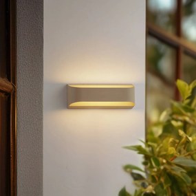 Lindby Applique da esterni LED Lenore, beige, metallo, 36,5 cm
