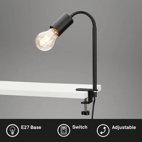 Lampada LED con clip 1xE27/4,2W/230V 2700K nera