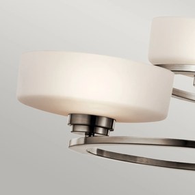 Lampadario Contemporaneo Aleeka Alluminio Peltro Classico Vetro 3 Luci G9 3 Led