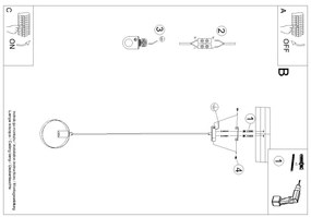 Sollux SL.1137 - Lampadario a cavo TITRAN 1xE27/60W/230V bianco