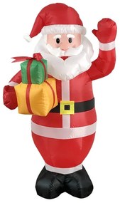 Figura natalizia illuminata rosso Babbo Natale gonfiabile in poliestere L 69 x P 60 x H 150 cm