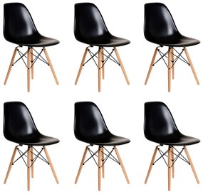 JULIETTE - sedia stile nordico con gambe in legno set da 6