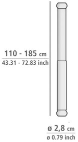 WENKO 24888100 - Asta doccia LUZ 185 x 2,8 cm, acciaio inox / cromo lucido