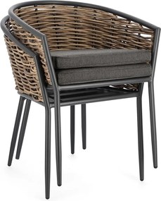 Sedia da esterno grigia in metallo Maribela – Bizzotto