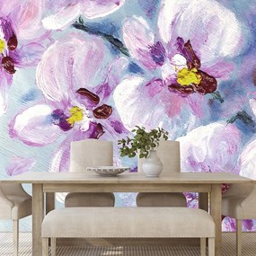 Carta da parati – Fiori romantici viola