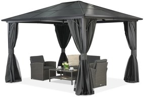 Gazebo moderno da giardino Santiago 4x4 m con zanzariera Garden Point antracite