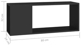 Mobile Porta TV Nero 80x24x32 cm in Truciolato