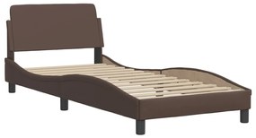 Giroletto Con Testiera Marrone 90x190 Cm İn Similpelle /