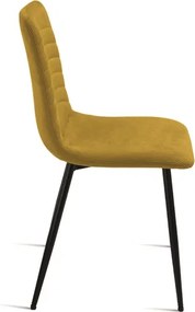 Sedia imbottita in tessuto cannettato Giallo CANNETO 2 sedie