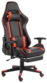 Sedia da Gaming Girevole con Poggiapiedi Rossa in PVC cod mxl 60878