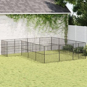 Box per cani 16 pannelli nero acciaio zincato