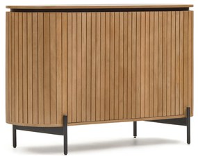 Kave Home - Credenza Licia 2 ante in legno massello di mango e metallo verniciato nero 120 x 80 cm