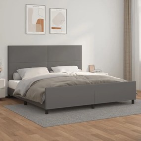 Giroletto Con Testiera Grigio 200x200 Cm İn Similpelle /