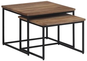 Tavolini A Incastro 2 Pz İn Legno Massello Di Teak /