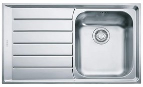 Lavello integrato 1 vasca con gocciolatoio a sinistra FRANKE Neptune inox L 51 x L 86 cm argento