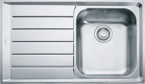 Lavello integrato 1 vasca in inox argento FRANKE Neptune L 51 x L 86 cm, sgocciolatoio a sinistra