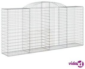 vidaXL Cesti Gabbioni ad Arco 4 pz 300x50x140/160 cm Ferro Zincato