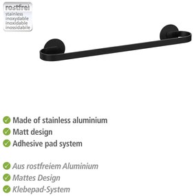 Porta asciugamani in metallo autoportante nero opaco Bivio - Wenko