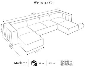 Divano angolare in pelle marrone chiaro (a U) Madame - Windsor &amp; Co Sofas