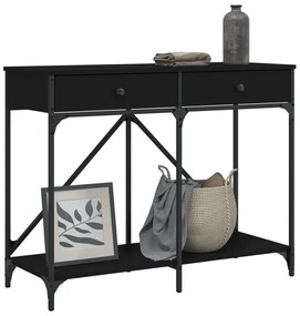 Tavolino consolle nero 100x39x78,5 cm in legno multistrato