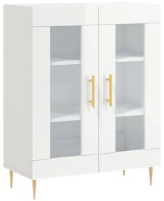 Credenza 69,5x34x90 cm in legno multistrato bianco lucido