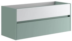 Mobile da bagno sospeso sotto lavabo L 119.5 x H 50 x P 45.5 cm bianco opaco, 2 cassetti Niwa