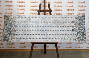 Quadro su tela – Mandala su sfondo grigio