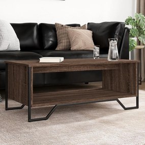 Tavolino Salotto Rovere Marrone 100x51x40 Cm Legno Multistrato /