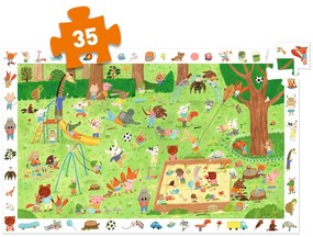 Puzzle di osservazione con poster - Parco giochi per animali - 35 pezzi