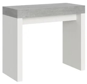 Consolle allungabile 90x40/300 cm Roxell Mix piano Cemento - struttura Bianco Frassino