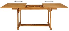 Set da pranzo da giardino 7 pz in legno massello di teak